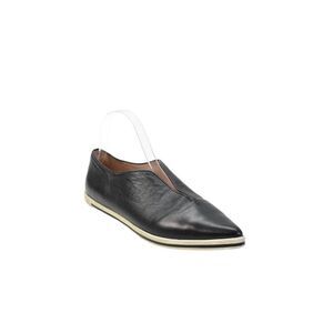 James Chan Womens Leather Pointed Toe Flats Black Size 9
